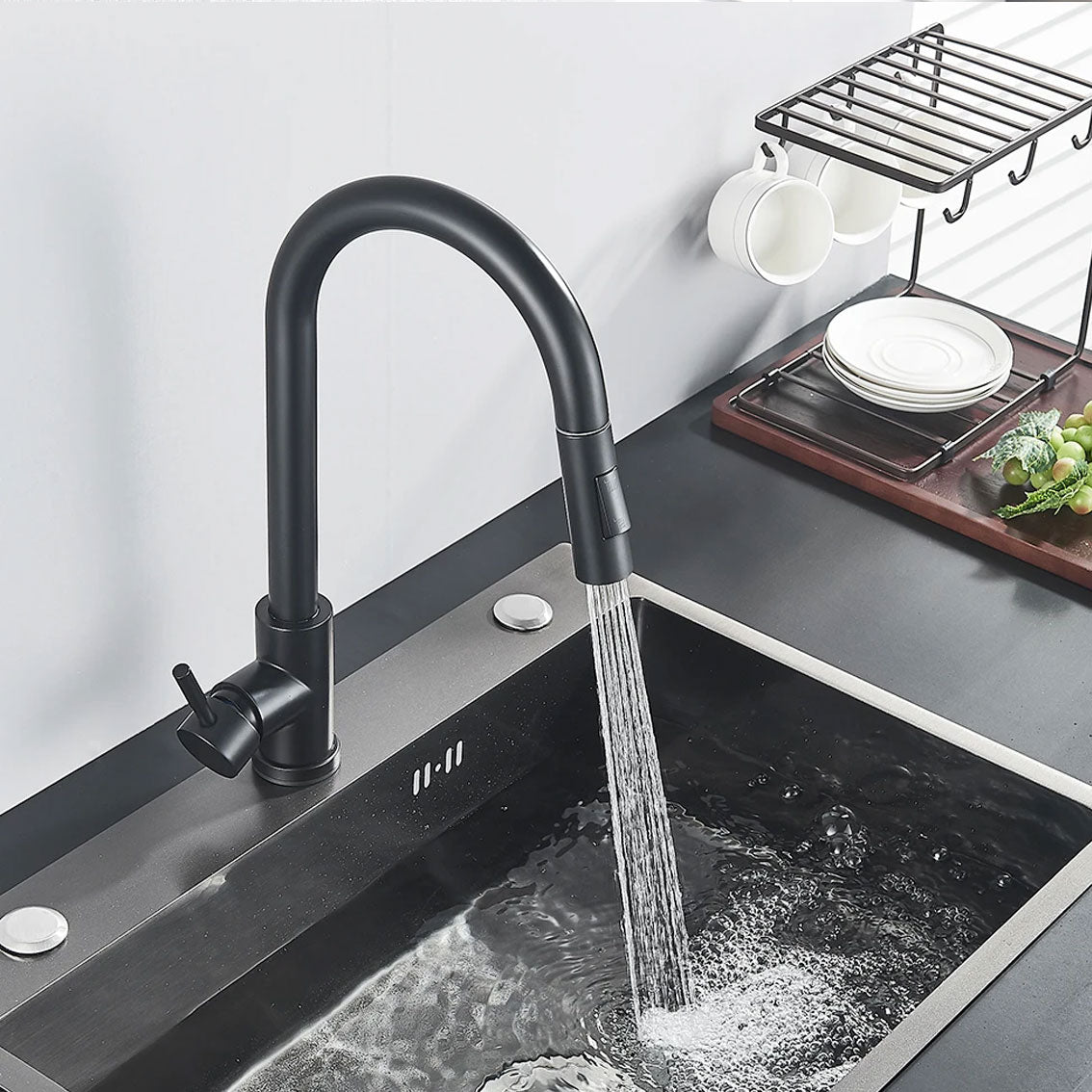 SmartFlow | Elegante berührungssensitive Küchenarmatur mit flexiblem Schlauch