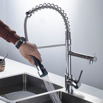 Küchenarmatur mit ausziehbarem Wasserhahn, 360° drehbarem Auslauf und Dual-Modus Sprühkopf
