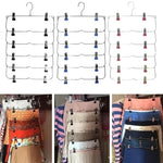 Space-Saving Stainless Steel Trouser Organizer with 12 Clips