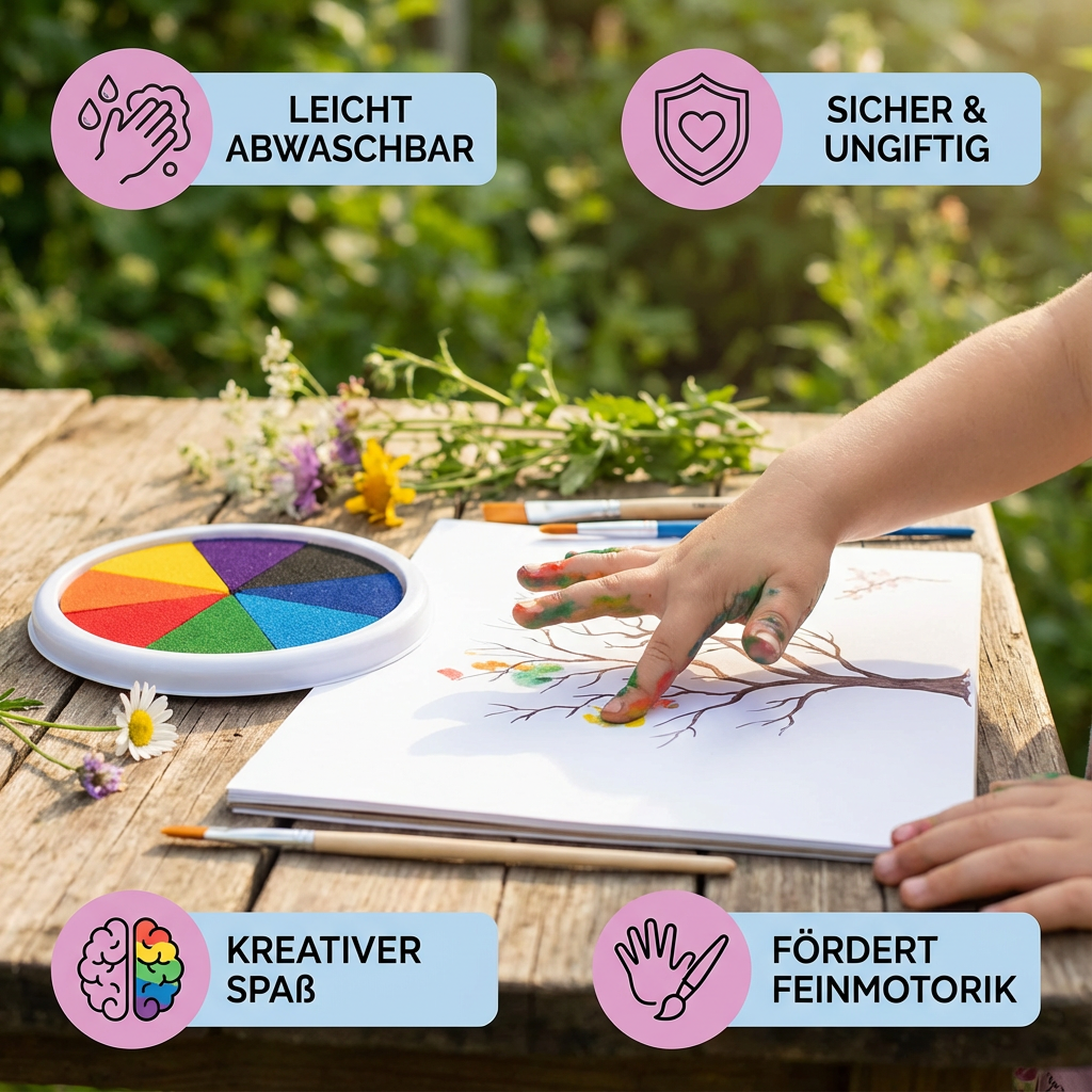 Set mit Fingerfarben für kreative Kinder