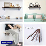 Robust Steel Folding Shelf Bracket Set – Wall Mounted for Versatile Use