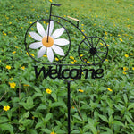Stainless Steel Garden Wind Spinner with Flower Motif | Weatherproof | Garden and Lawn Decoration