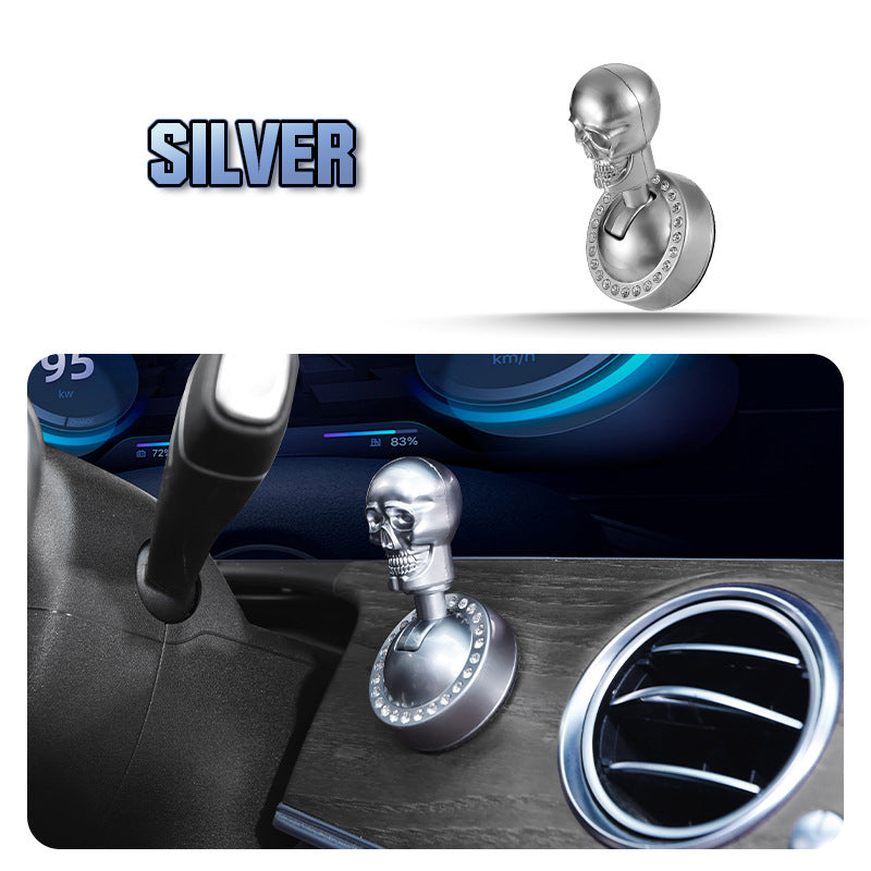 Metallische Startknopf-Abdeckung im Totenkopf-Design mit Strass