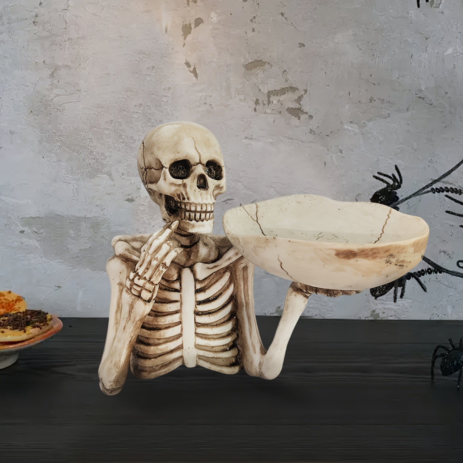GhoulBowl Schädel Schüssel – Halloween Süßigkeiten Schüssel aus Harz und Gothic Dekoration