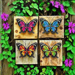 Vibrant Metal Butterflies for Your Wall Decor | Set of 4