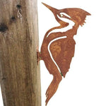 Elegant garden stake with bird motif made of metal | Rust look