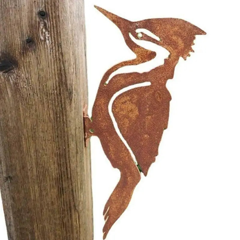 Elegant garden stake with bird motif made of metal | Rust look