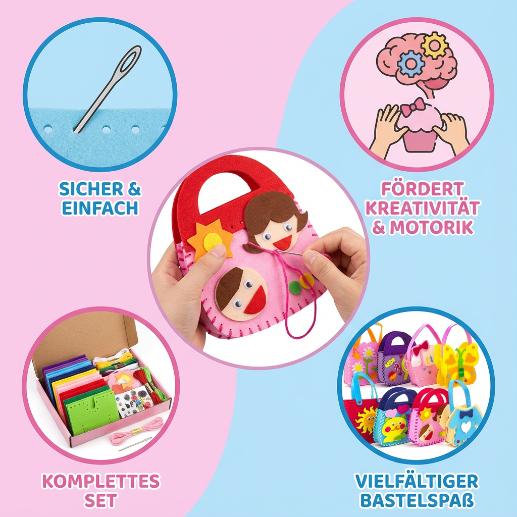 Set zum Selbernähen von sicheren Filztaschen