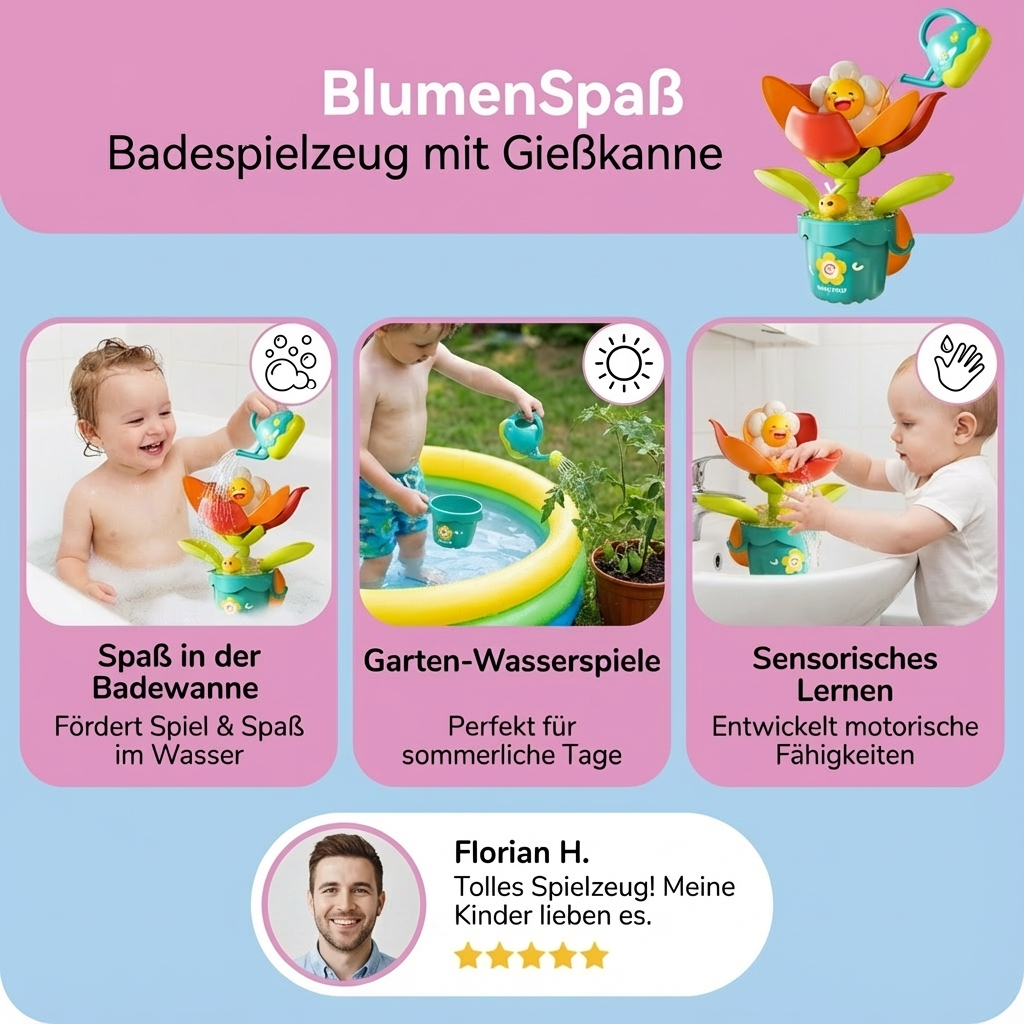 Badespielzeug mit Gießkanne für Blumenliebhaber