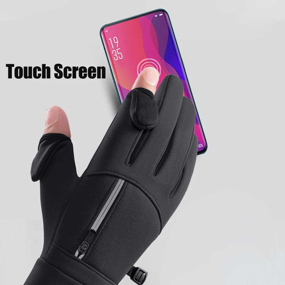 KälteWise | Waterproof Winter Gloves with Fold-Back Fingertips | Touchscreen Compatible | Sizes M–XL