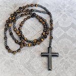 Spiritueller Anhänger mit Tigerauge und Lapislazuli – Rosenkranz für Männer