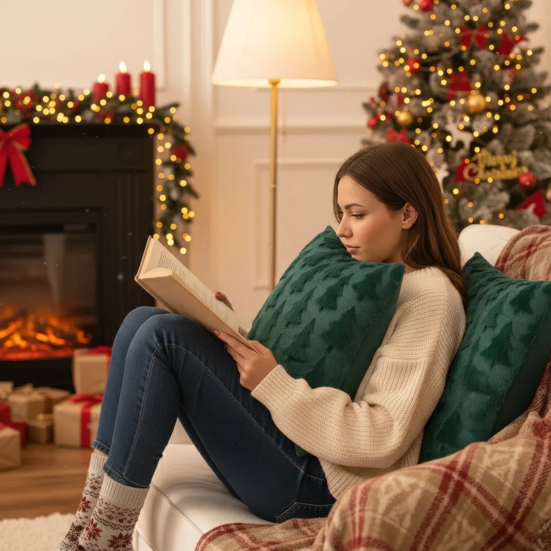 Festive Cuddle Cushion – Cozy Plush Christmas Decoration