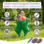 Familien Spiel mit Clown-Hose Fangball