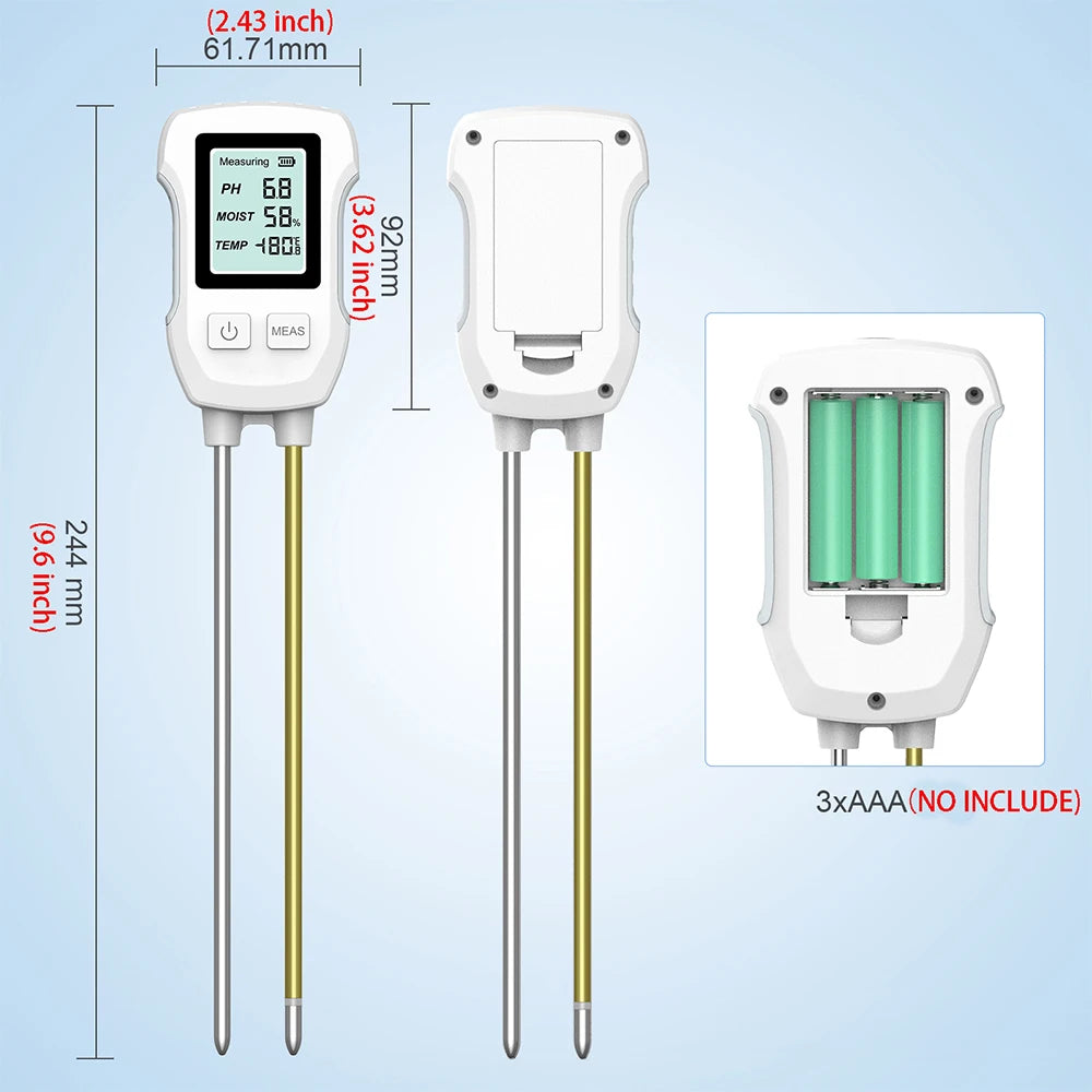 BodenGuru 3-in-1 Soil Tester for Plants | pH, Moisture & Temperature