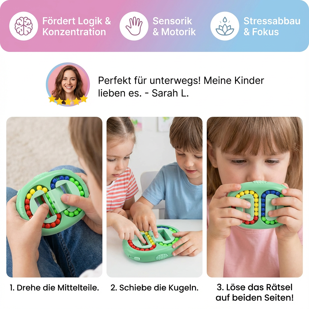 Logikspiel mit Farbkugeln – Zweiseitige Herausforderung