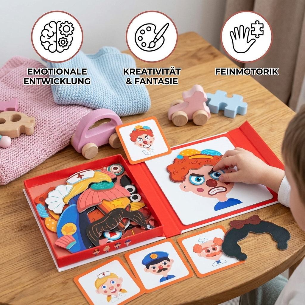 Lernpuzzle für Kinder zur Entwicklung von Gesichtsausdrücken