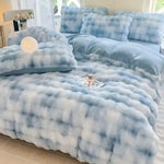 Gemütliches Plüsch Bettwäsche Set – Warm und weich für Herbst & Winter | Wendbares Design in Kaninchenfell & Milchvelours