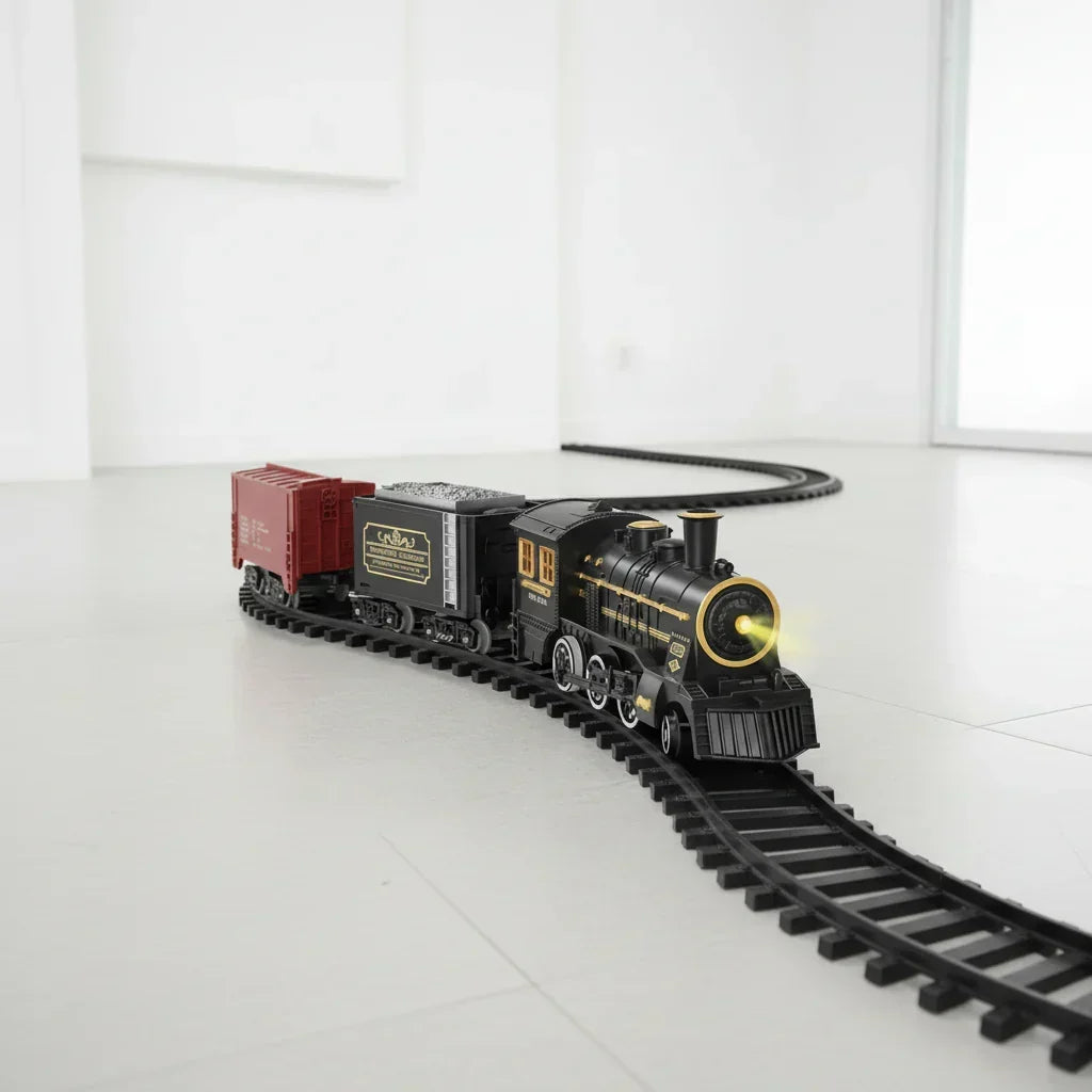 Electric Christmas Train Set with Adjustable Tracks for Festive Decor