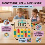 Holzsortierspiel in vier Farben – Montessori Lernspiel für Kinder
