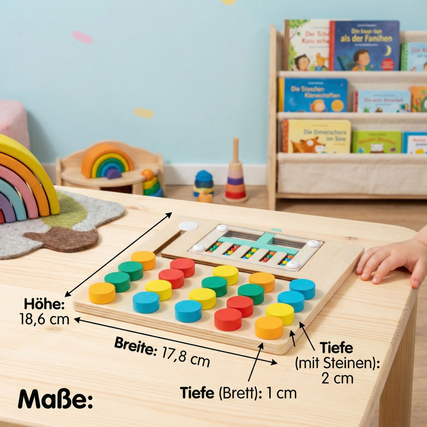 Holzsortierspiel in vier Farben – Montessori Lernspiel für Kinder