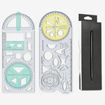 Vielseitiger Geometrie-Lineal mit drehbarem Winkelmesser