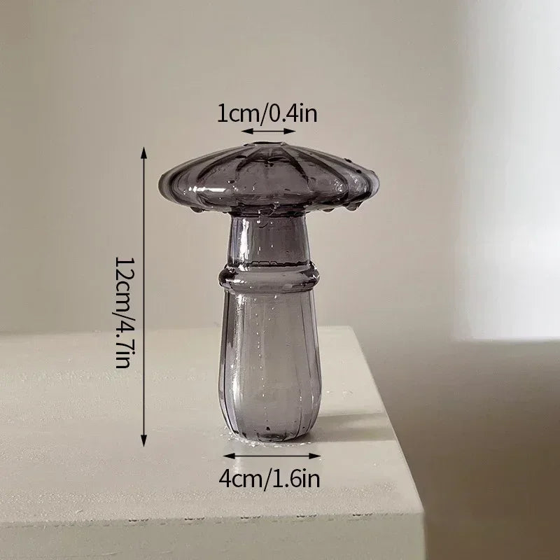Elegant Mushroom Glass Vase for Hydroponic Plant Displays