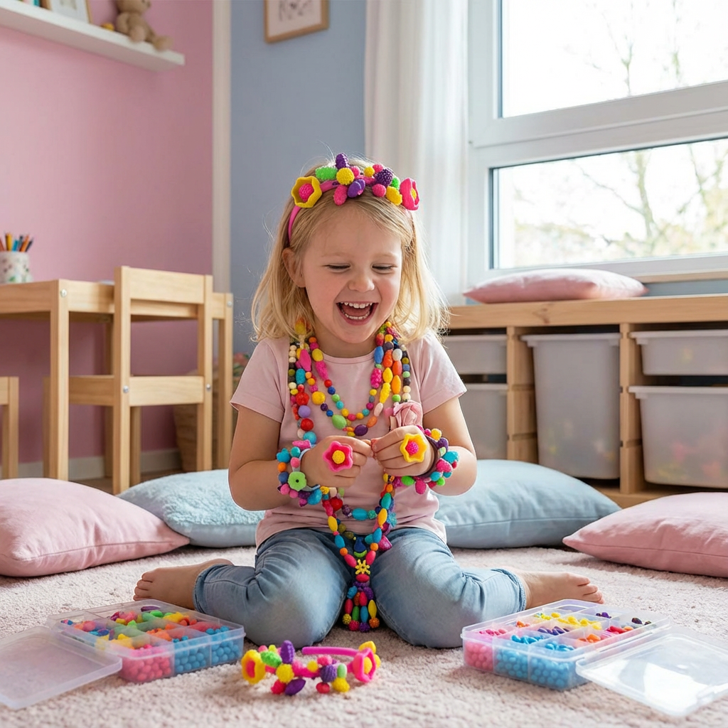 Kinderspielsteine aus Schmuckmaterial