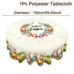 Festive Table Runner for Easter | Charming Bunny and Flower Patterns