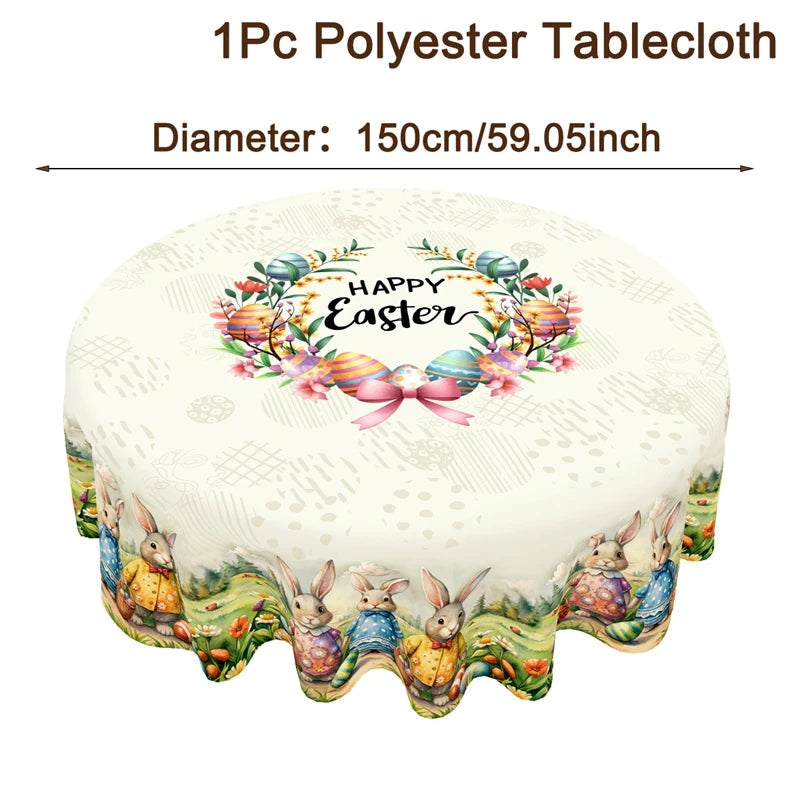 Festive Table Runner for Easter | Charming Bunny and Flower Patterns