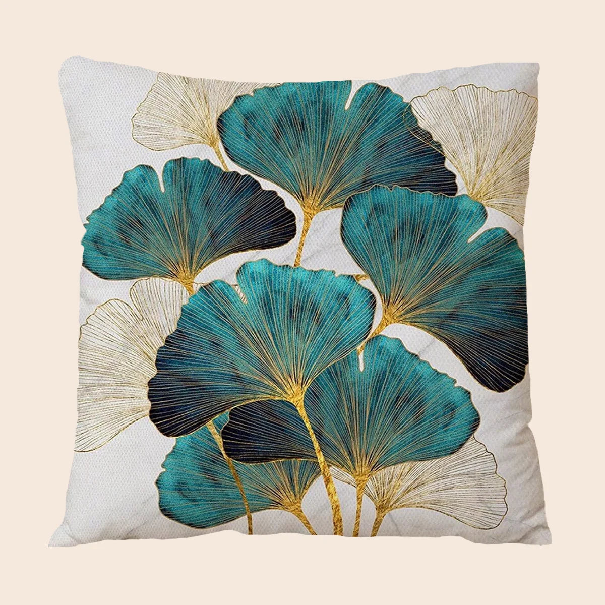 Natural Charm | Cuddly Cushion Cover with Plant Motif | 45×45 cm
