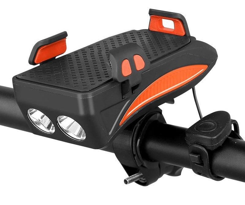 FahrRadPro | Multifunktionales Fahrradzubehör – Halterung, Powerbank, LED-Beleuchtung und Hupe