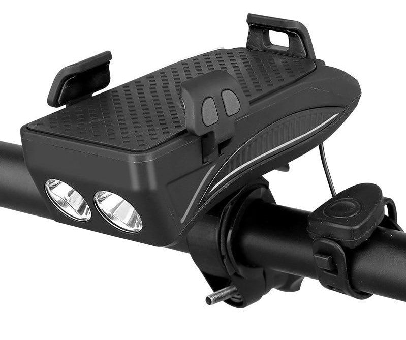 FahrRadPro | Multifunktionales Fahrradzubehör – Halterung, Powerbank, LED-Beleuchtung und Hupe