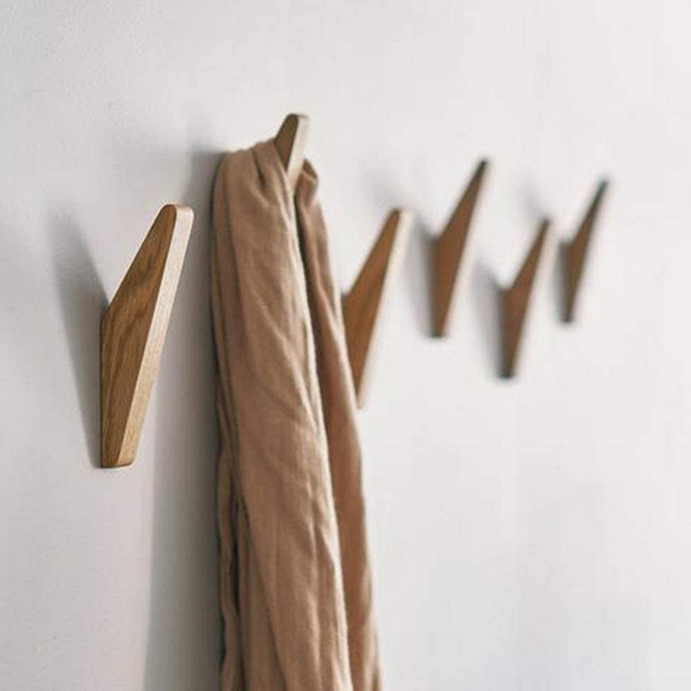 Set aus 6 minimalistischen Wandhaken aus massivem Holz – Nordhaak