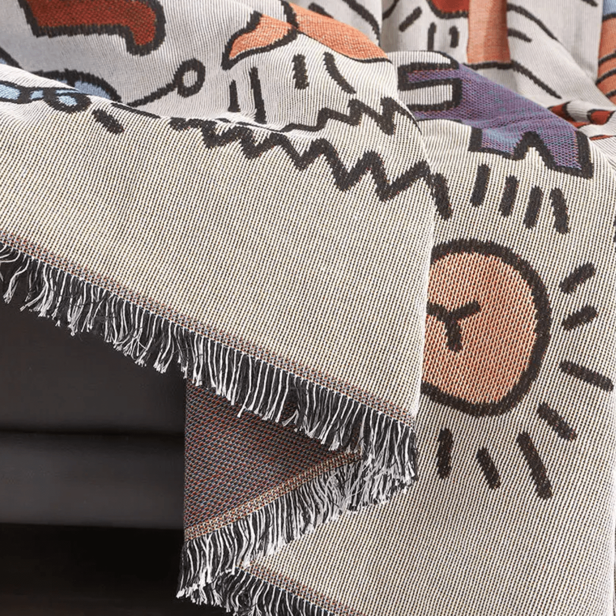 Kuschelige Gewebte Wohndecke mit kreativem Muster
