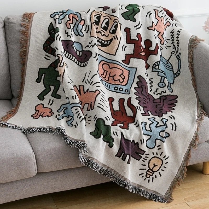 Kuschelige Gewebte Wohndecke mit kreativem Muster