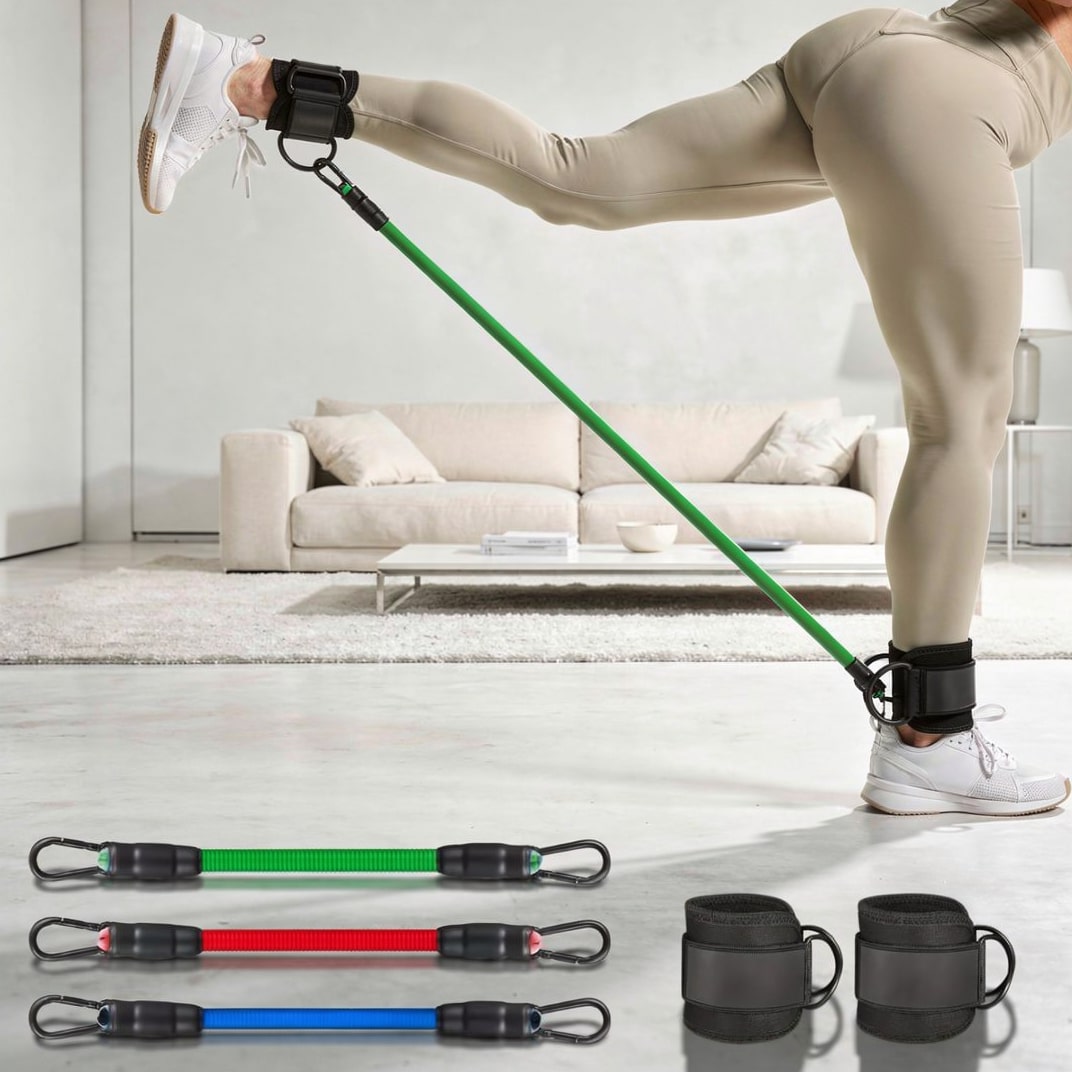 Effektive Widerstandsbänder mit Knöchelriemen für Ihr Workout