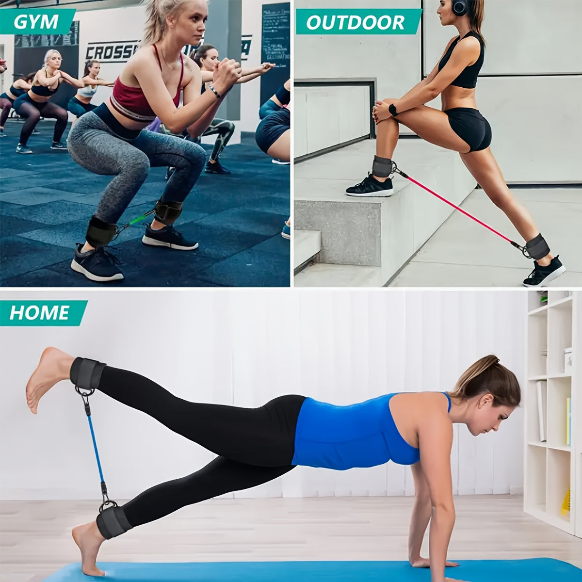 Effektive Widerstandsbänder mit Knöchelriemen für Ihr Workout