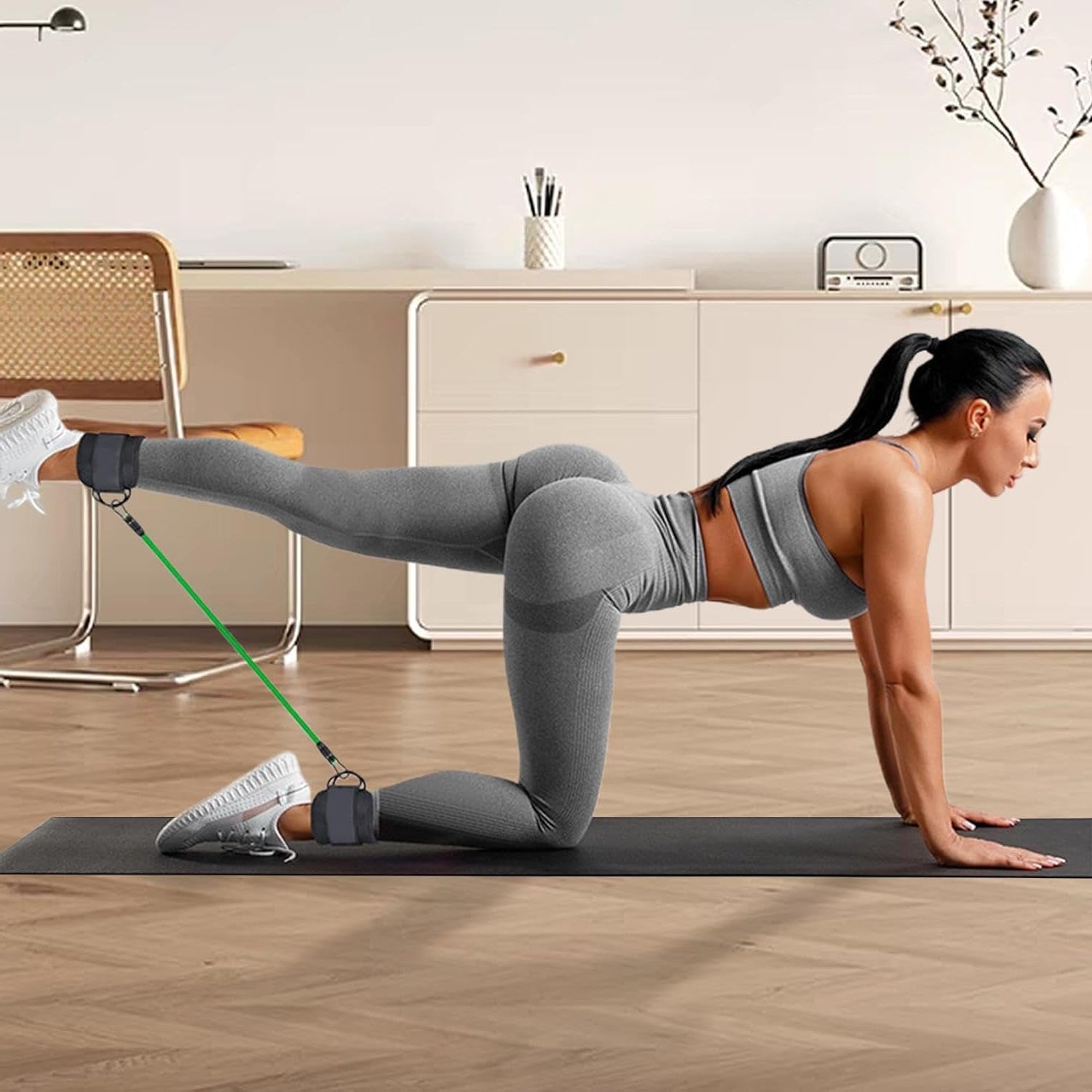 Effektive Widerstandsbänder mit Knöchelriemen für Ihr Workout