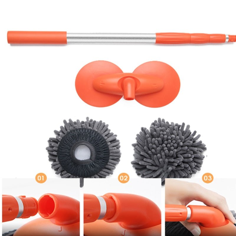 TurboClean Autoreinigungsbürste mit Rotationsmechanismus für mühelose Fahrzeugpflege