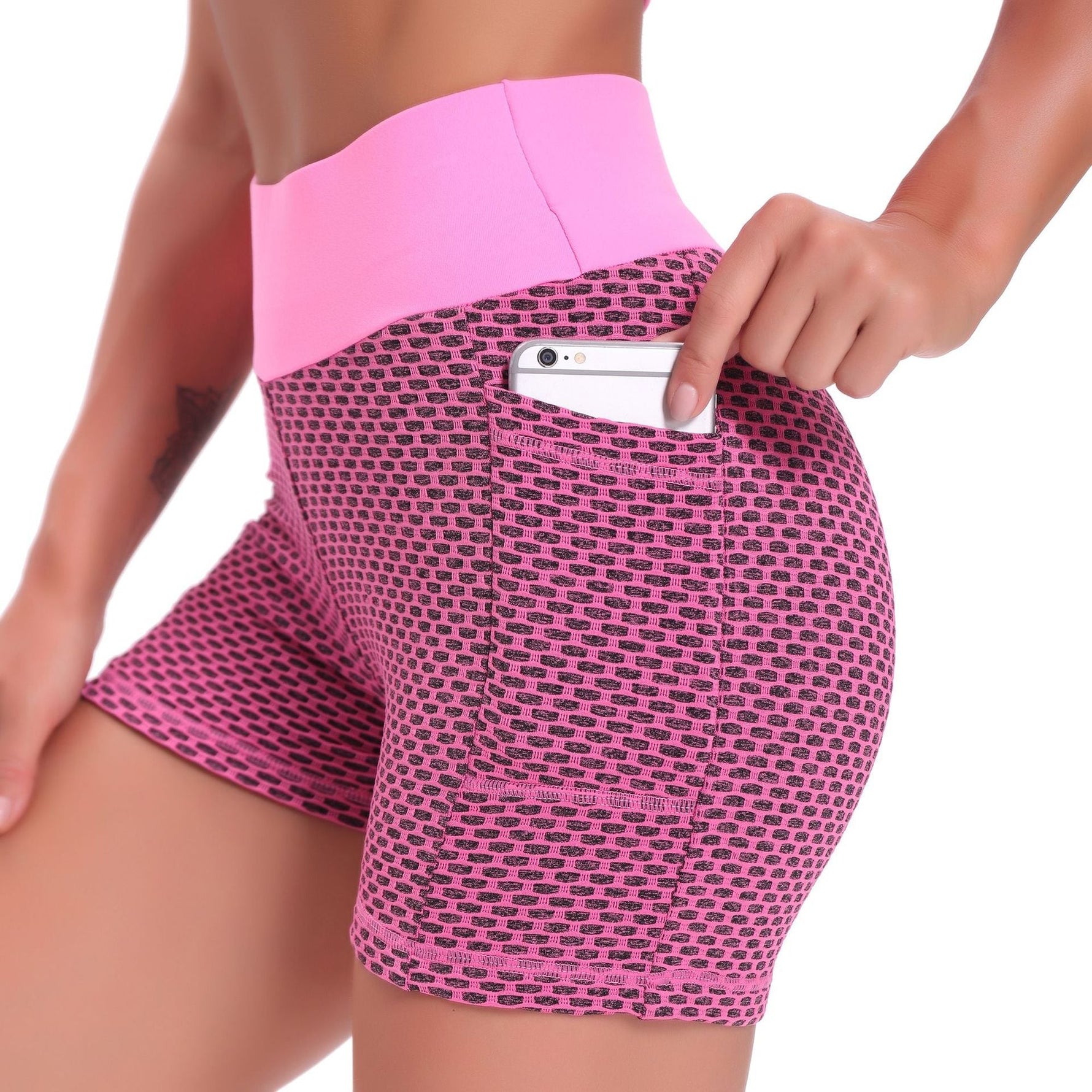 Women's Comfortable High-Waisted Jacquard Yoga Shorts
