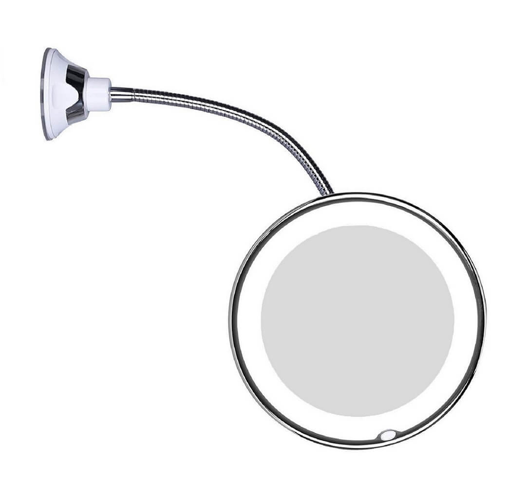 LumiView LED Magnifying Mirror | 10x Magnification | Flexible Design