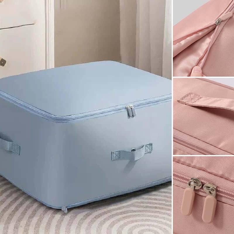 Space-saving, self-compressing storage bag