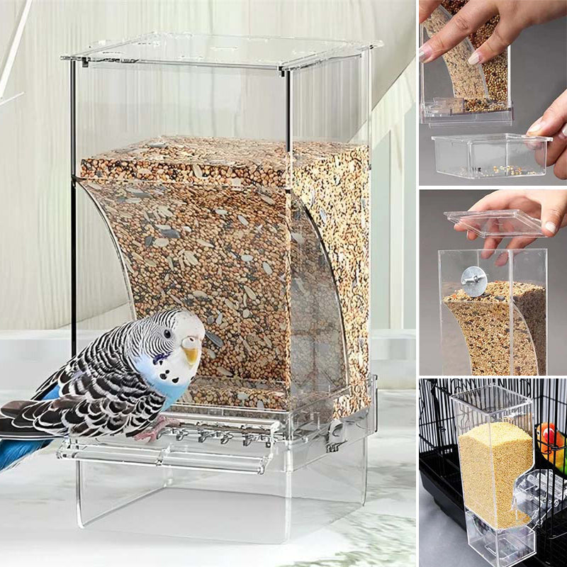 Automatischer Überlaufschutz transparenter Vogelhäuschen
