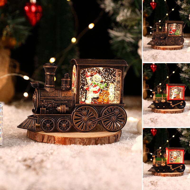 Schwebender Schneezug-Licht mit Kristallen für Weihnachten
