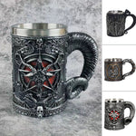 Kreativer mittelalterlicher Edelstahlkrug für Bier und Kaffee