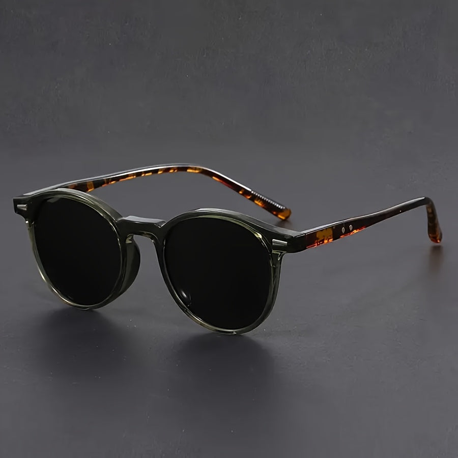 Herren Sonnenbrille im Retro-Stil – Runde Schildpatt Brille mit leichtem Rahmen