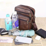 Herren Schultertasche aus Leder – Geräumige Rindsledertasche mit verstellbarem Gurt