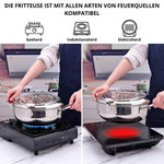 Stainless Steel Deep Fryer with Thermometer for Perfect Frying Results