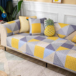 Waschbarer Baumwollsofaüberwurf mit kunstvollem geometrischen Muster