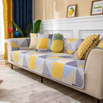 Waschbarer Baumwollsofaüberwurf mit kunstvollem geometrischen Muster
